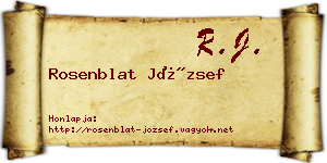 Rosenblat József névjegykártya